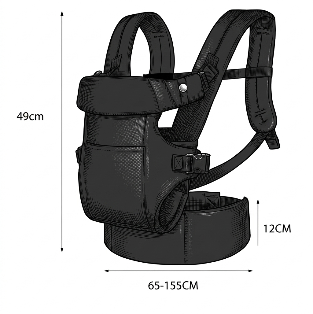 Porte-bébé Réglable Confort Dos Naissance 15kg